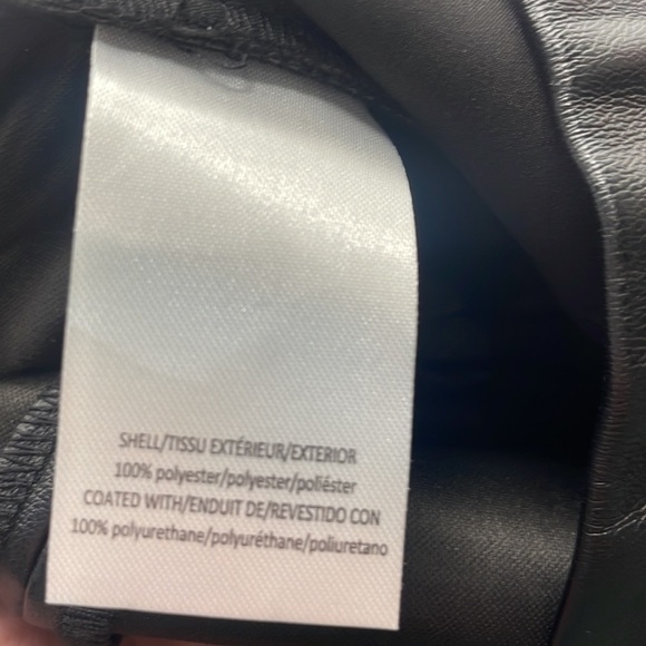 H by Halston black faux leather stretch pants front pockets NWT sz sm - Picture 5 of 11